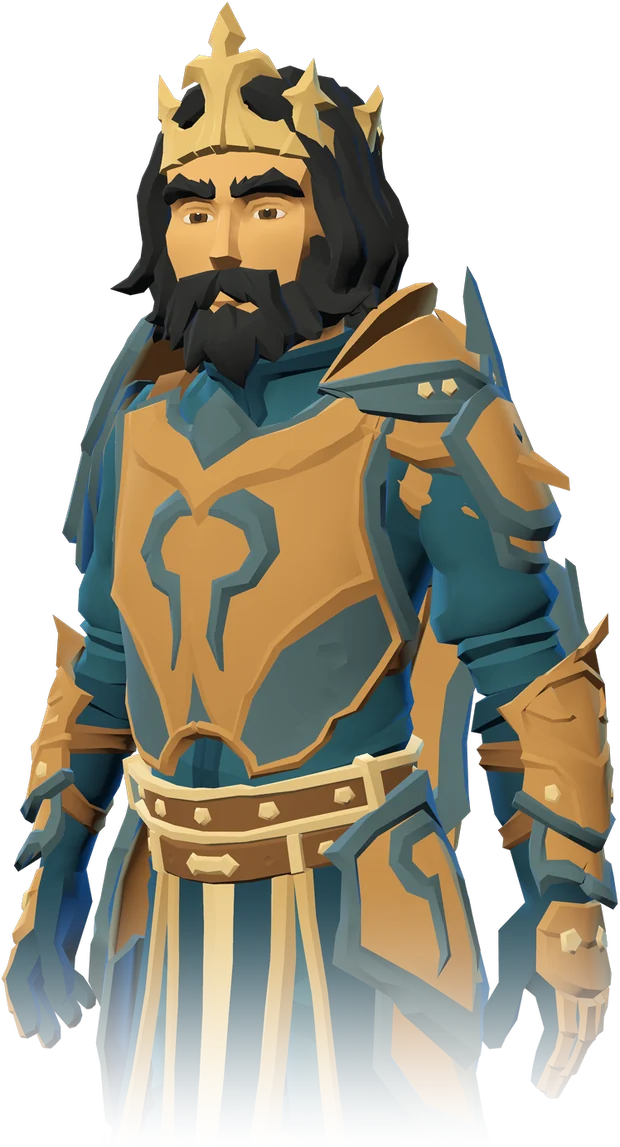 Aeneas, crowned, in blue armour