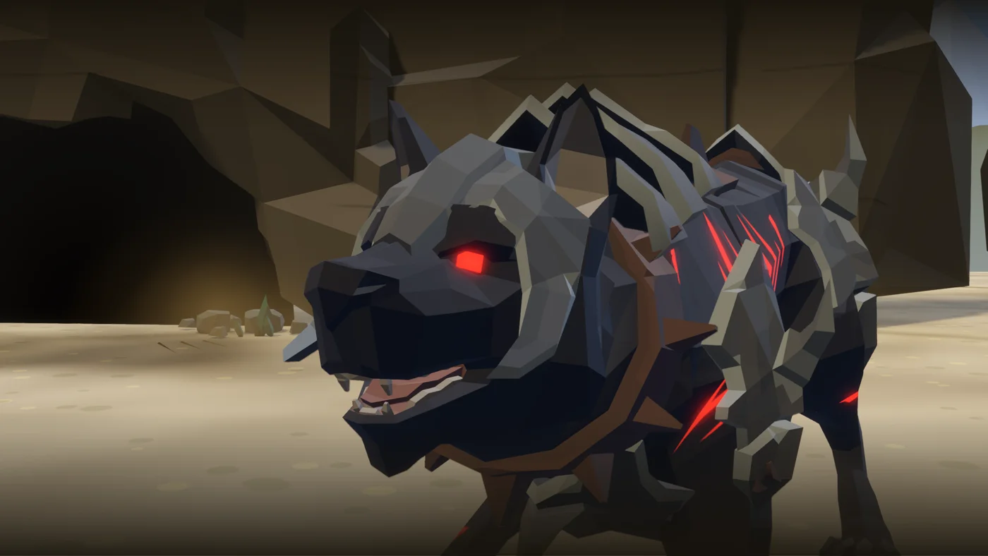 Close-up of the Hound's head, helmet and chainmail