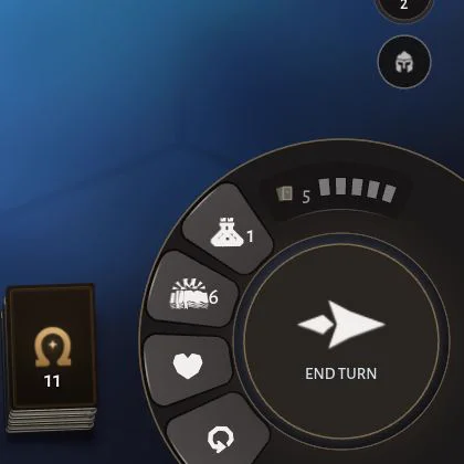 The End Turn ring with Learn 6 and Heal 1